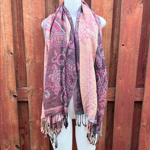 Pashmina Multicolor Paisley Scarf - Picture 1 of 5